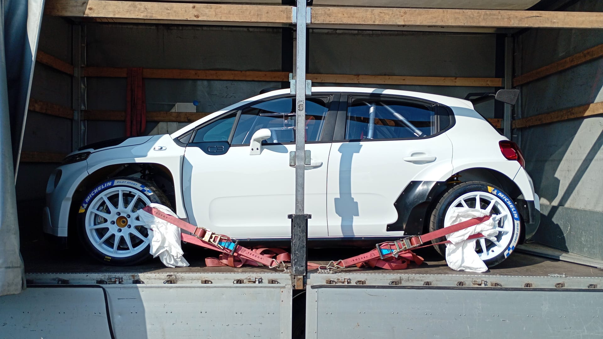 Rally car — enclosed transport